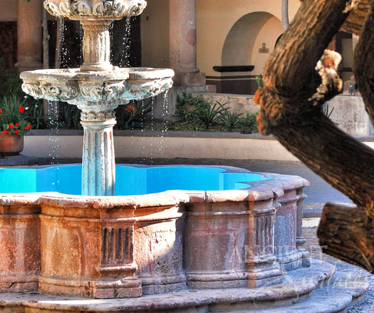 Antique Ornate Stone Pool Fountain